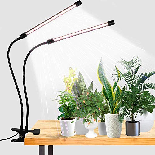led grow lights for indoor plants GooingTop LED Grow Light,6000K Full Spectrum Clip Plant Growing Lamp with White Red LEDs for Indoor Plants,5-Level Dimmable,Auto On Off Timing 4 8 12Hrs